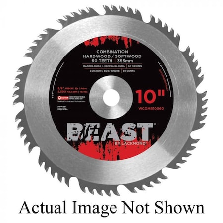 Beast Combination Blade, ATBR, 8 Blade Dia, 58 In, 0094 Kerf, 7300 Rpm Maximum, Applicable